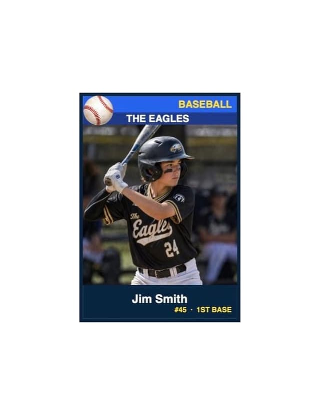 Baseball card template preview