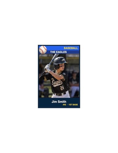 Enlarged baseball card template
