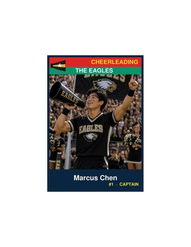 Cheerleading card template preview