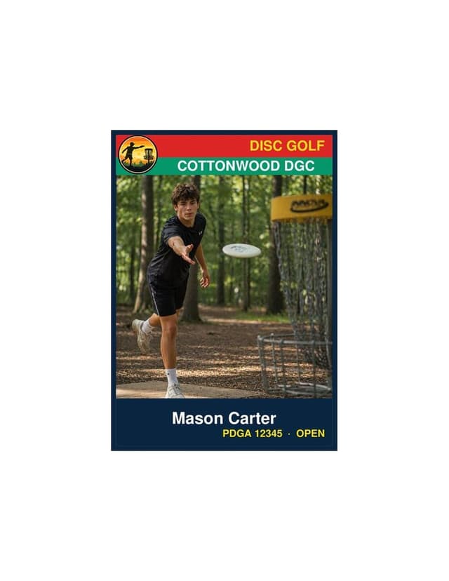 Disc golf card template preview