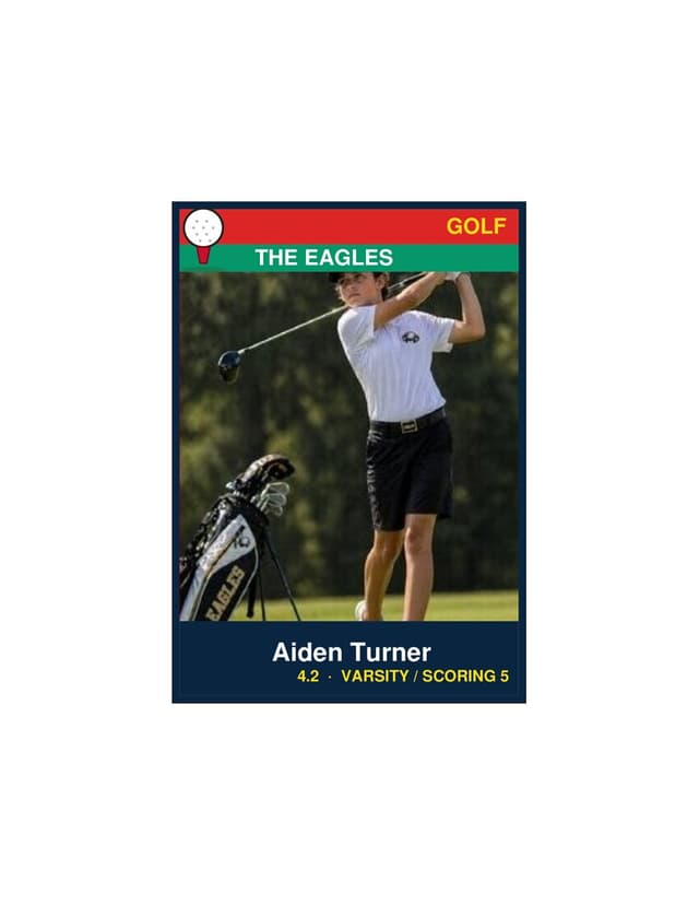 Golf card template preview