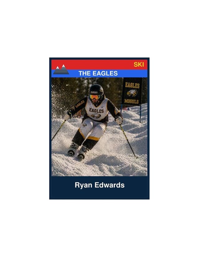 Ski card template preview