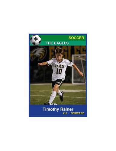 Enlarged soccer card template