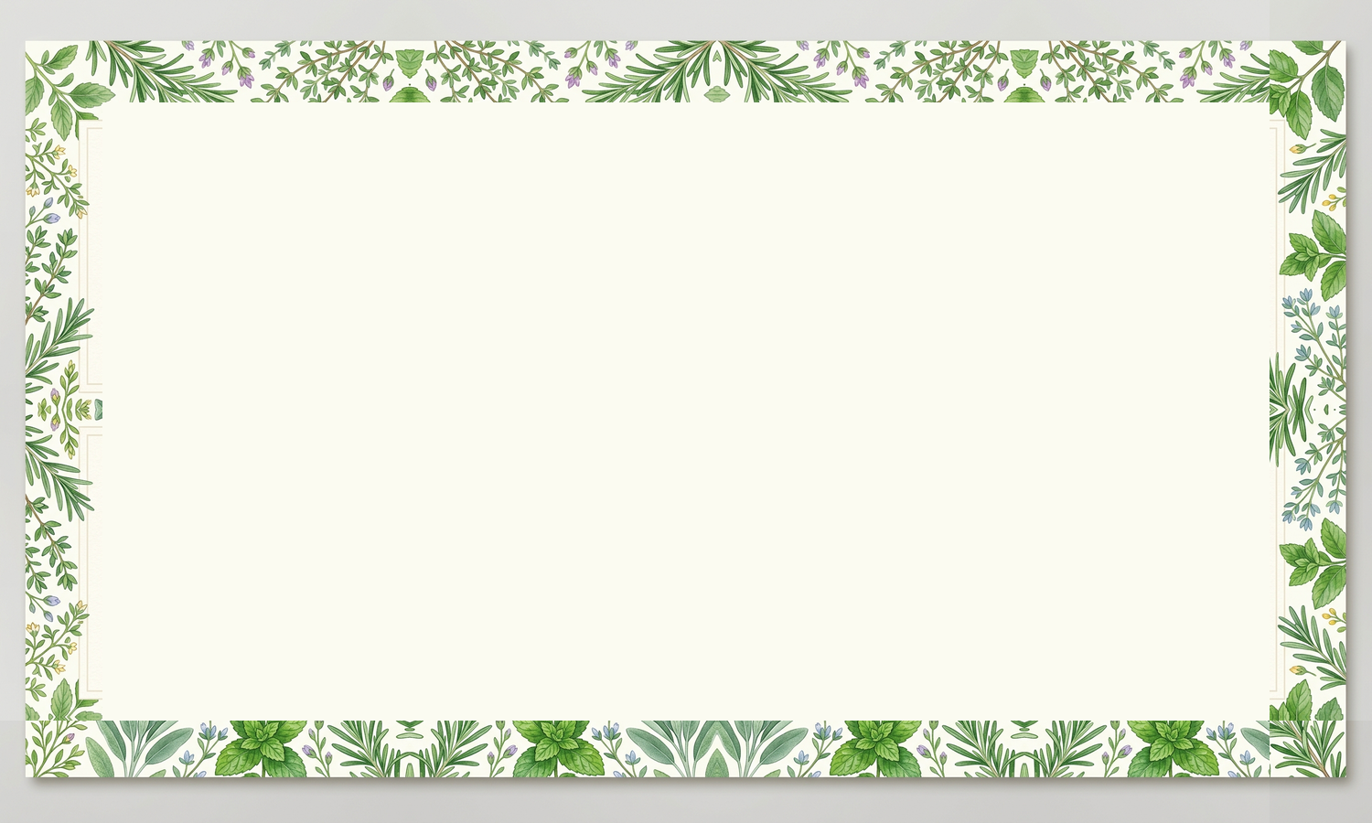 Fresh Herbs printable recipe card template — Elegant watercolor botanical border with a clean layout.