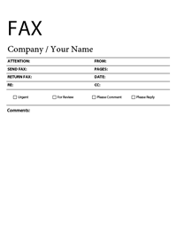 Free Fax Cover Page Sample Style 1