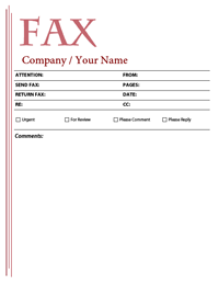 Example Fax Cover Form Sample Style 3