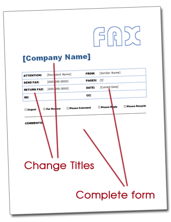 Free Fax Cover Page Template