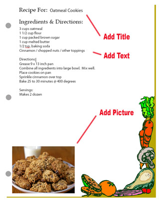 Example Recipe Card for a Notebook or Binder