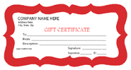 red - printable gift certificate