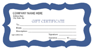 blue - free gift certificate template