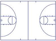 Full court basketball drawing - High School