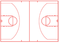 Full court basketball drawing - NBA