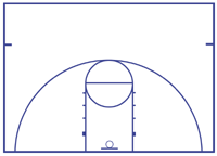 Half court basketball drawing - High School