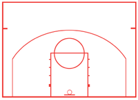 Half court basketball drawing - NBA