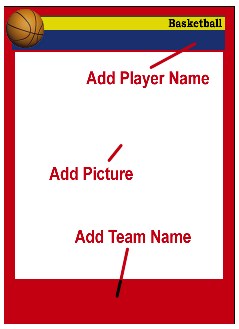 Basketball card template directions - customize blank card