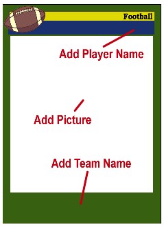 Football card template directions - customize blank card