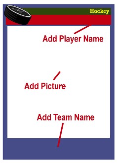 Hockey card template directions - customize blank card