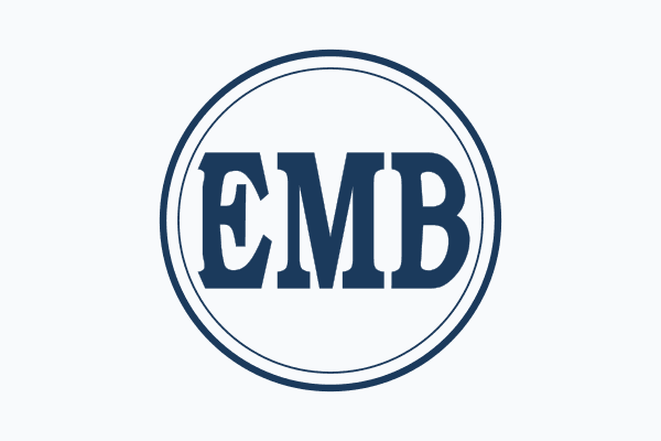 A round three-letter monogram made with the generator