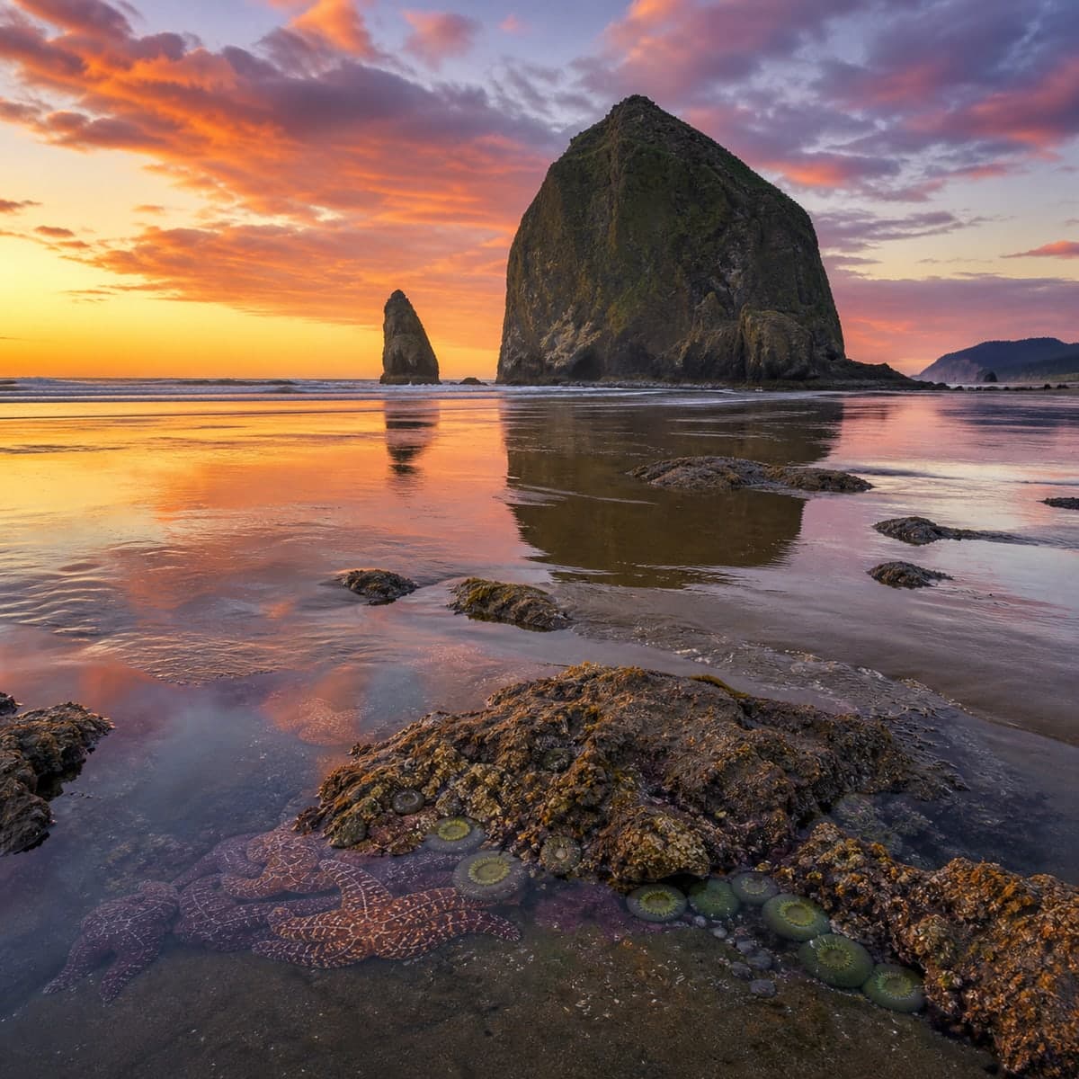Haystack Rock at Cannon Beach jigsaw puzzle